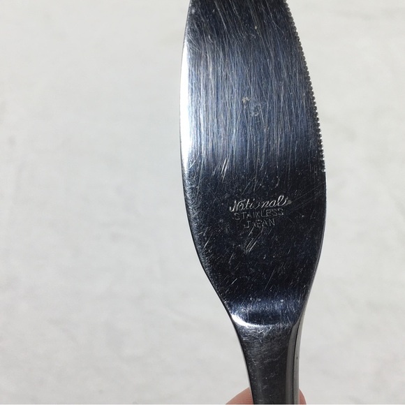 National Silver Co NOUVEAU Stainless Japan Glossy Silverware Dinner Knife Fork - Picture 4 of 4